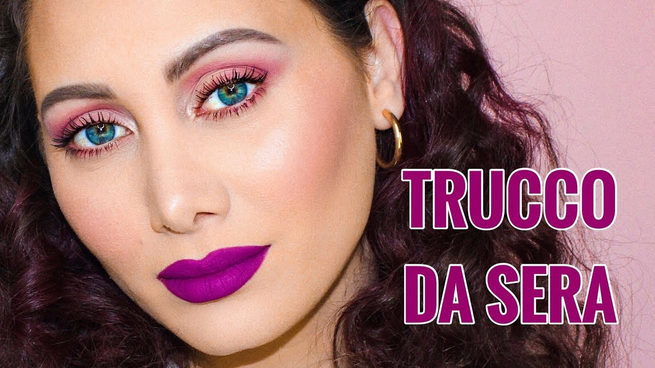 Tutorial trucco da sera smokey eyes viola e malva e labbra viola