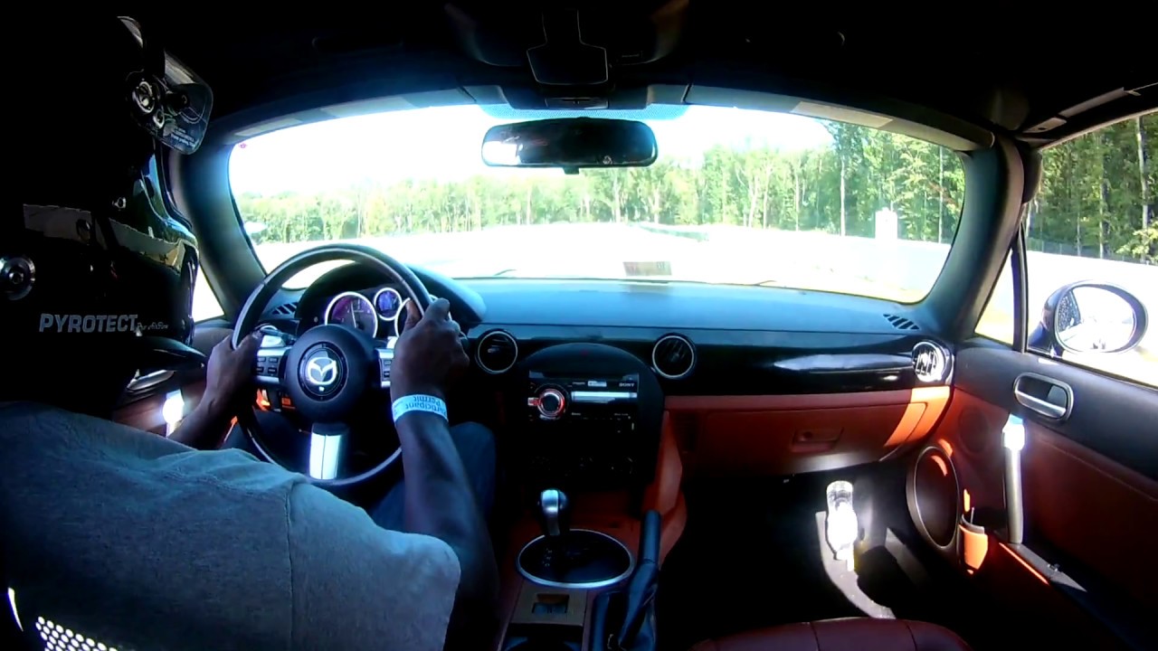Automatic NC Mazda Miata chasing BMW M3 and Vette at Dominion Raceway