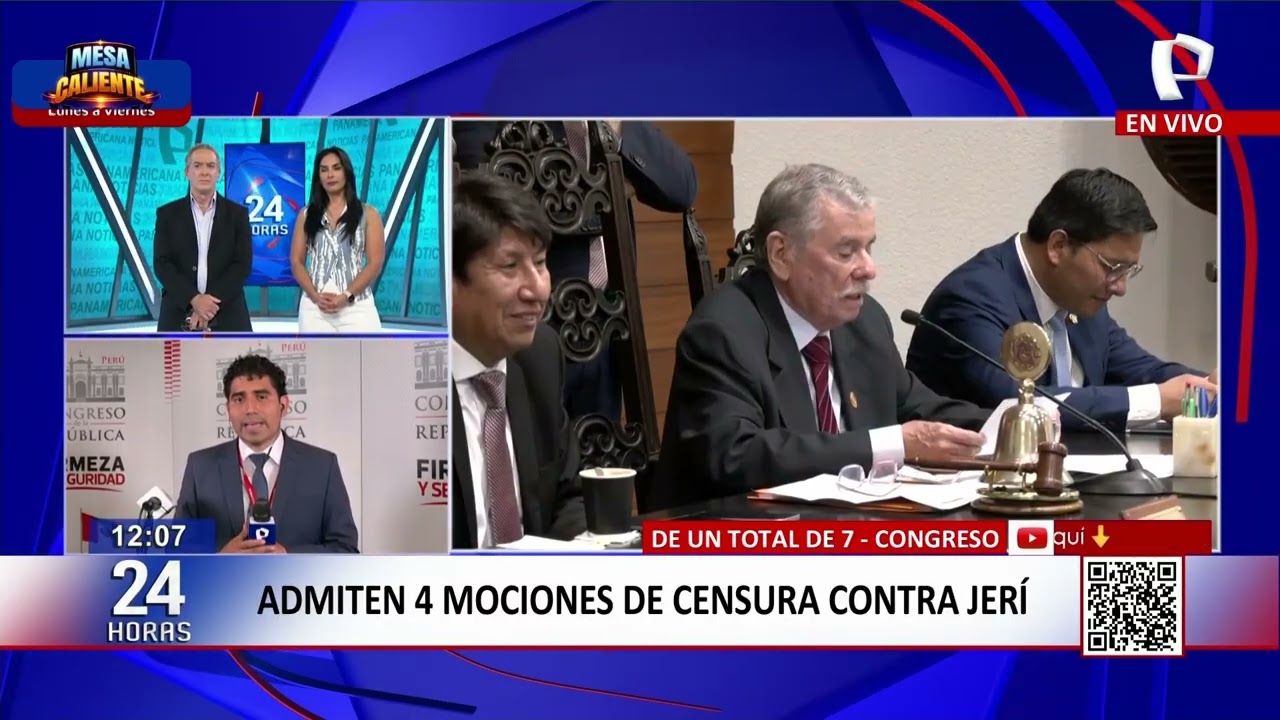 24Horas VIVO | Admiten cinco mociones de censura contra Jerí