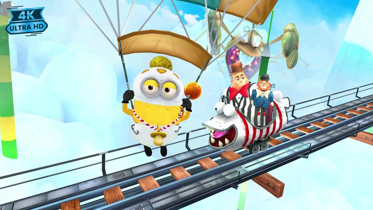 Minion rush Villaintriloquist Boss fight with Golden Ticket Baby Minion (4K  Full Screen Gameplay)