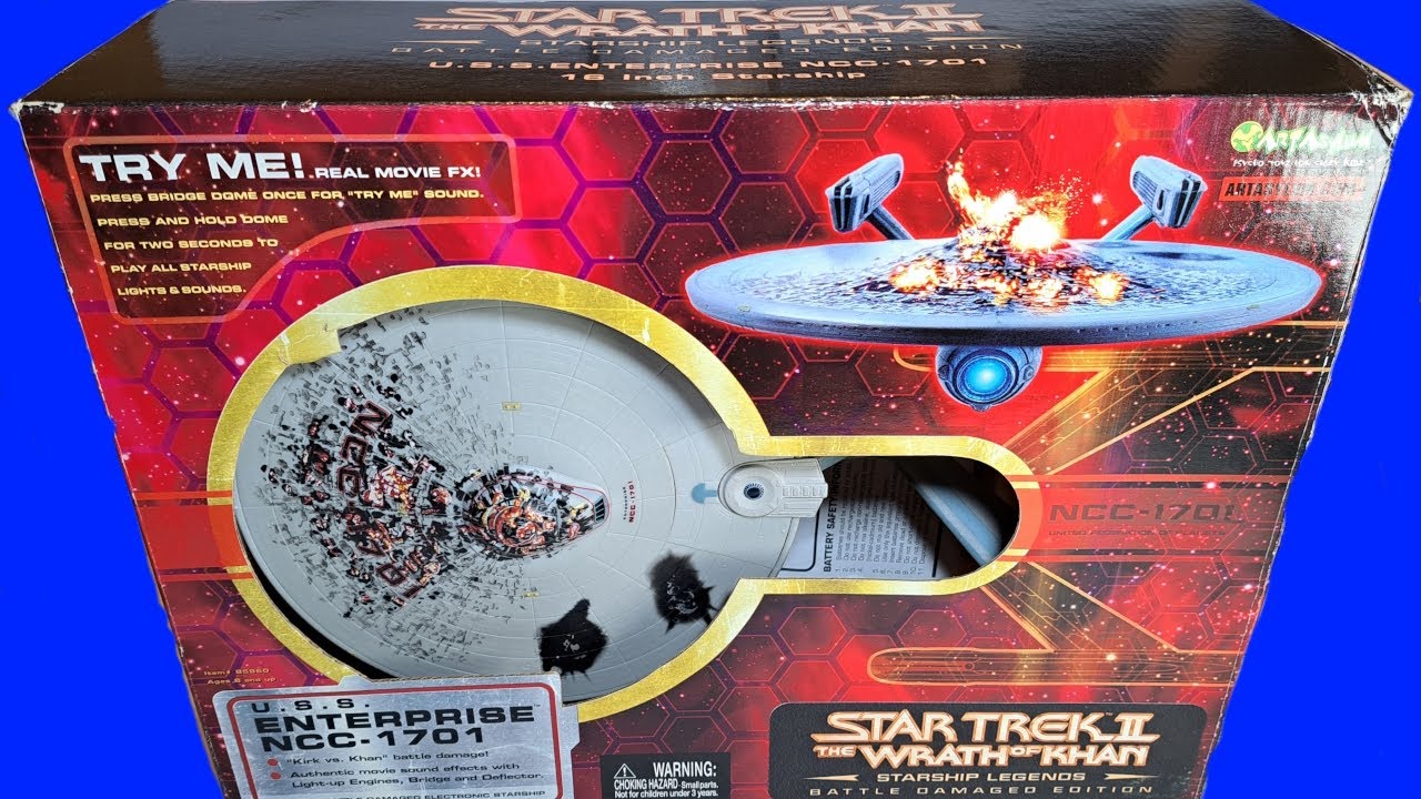 Распаковка поврежденного в бою корабля Star Trek Enterprise NCC-1701 в Art Asylum — обзор ретро-и...
