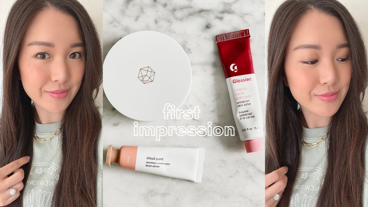 em cosmetics daydream cushion, glossier cloud paint, balm dotcom | first impression