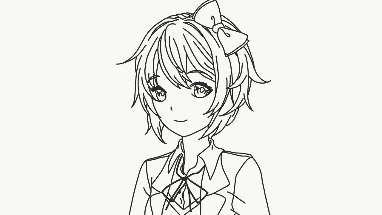 How to draw sayori from ddlc | Mr Wow Draw