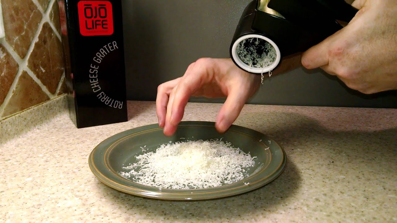 OjoLife Innovation Rotary Cheese Grater In Action