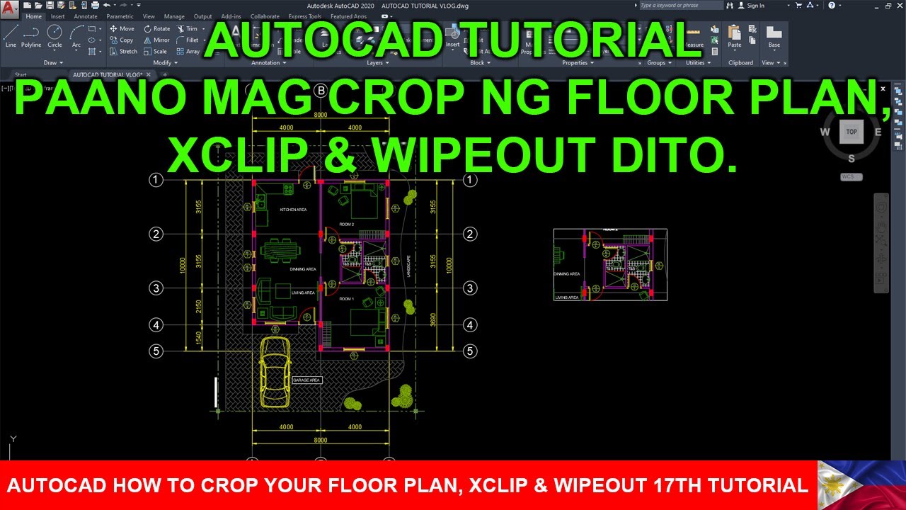 AUTOCAD HOW TO CROP YOUR FLOOR PLAN, USING XCLIP & WIPEOUT 17TH TUTORIAL