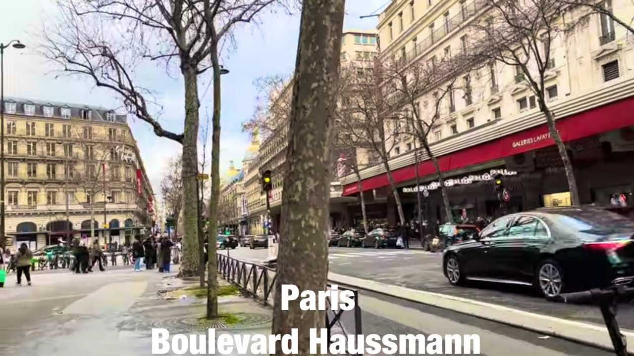 Paris city walks   Boulevard Haussmann   Paris,France 4K