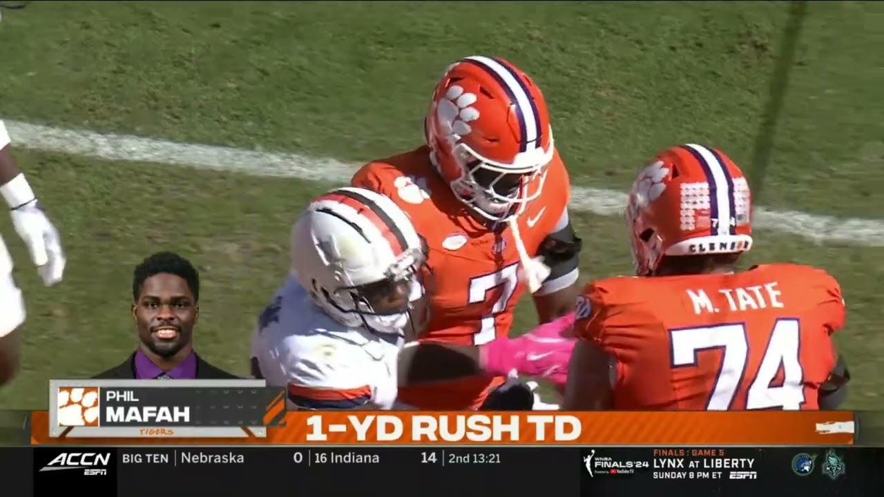 Clemson RB Phil Mafah vs UVA | Every Play