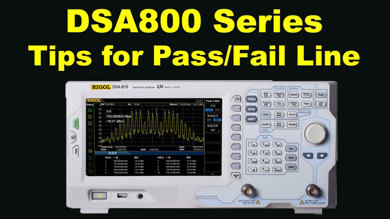 EMC with DSA815 DSA875 Tips for Pass/Fail line and menus to help EMI pre-compliance