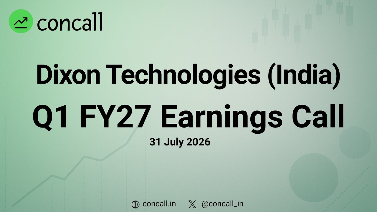 Dixon Technologies India Q1 FY27 Earnings Conference Call | Concall.in