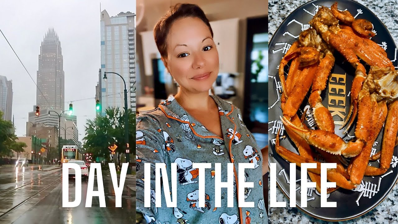 RAINY DAY IN THE LIFE || uptown charlotte date night, seafood broil, hurricane