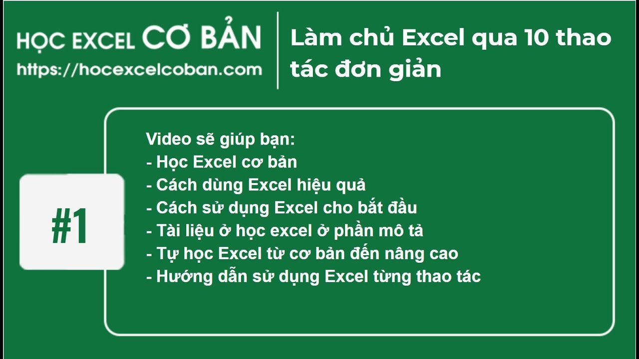Học Excel cơ bản | #1 Làm chủ Excel qua 10 thao tác đơn giản