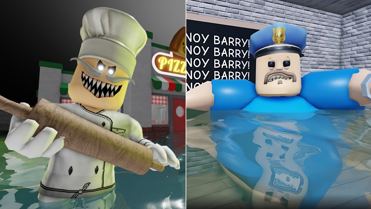 UNDERWATER PAPA'S PIZZERIA, UNDERWATER BARRY ROBLOX OBBY