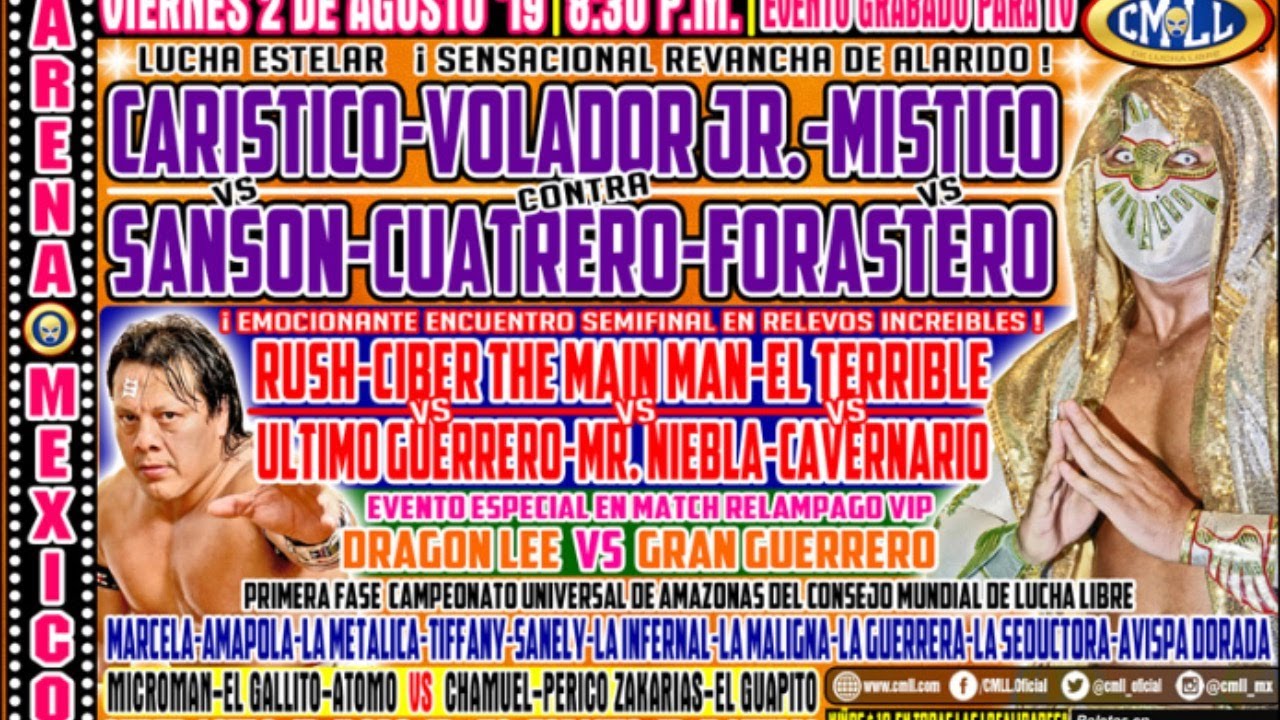 LUCHA LIBRE VIERNES ESPECTACULAR DE ARENA MEXICO 2 DE AGOSTO DE 2019 FUNCION COMPLETA