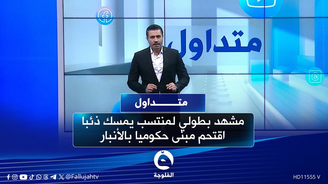 مشهد بطولي لمنتسب يمسك ذئبا اقتحم مبنى حكوميا بالأنبار | #متداول مع صباح الجاف