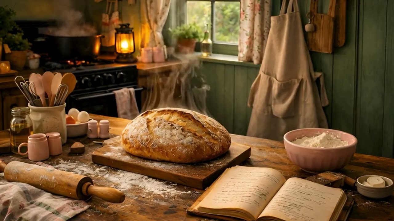 Slow Living 🍞 Warm Afternoon Melodies  Baking & Quiet Home Sounds for Relaxation & Stillness