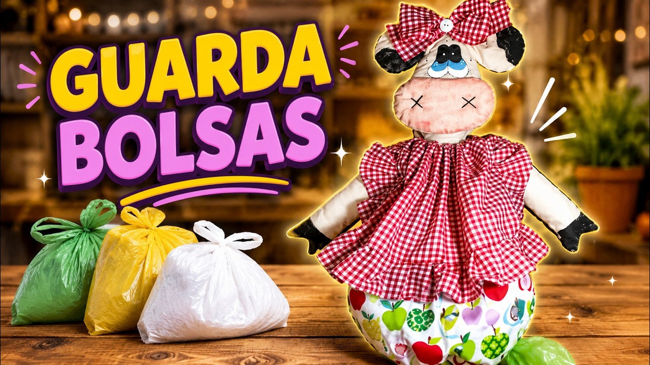 Ideas para la cocina | COMO HACER UNA VAQUITA GUARDA BOLSAS para la cocina paso a paso