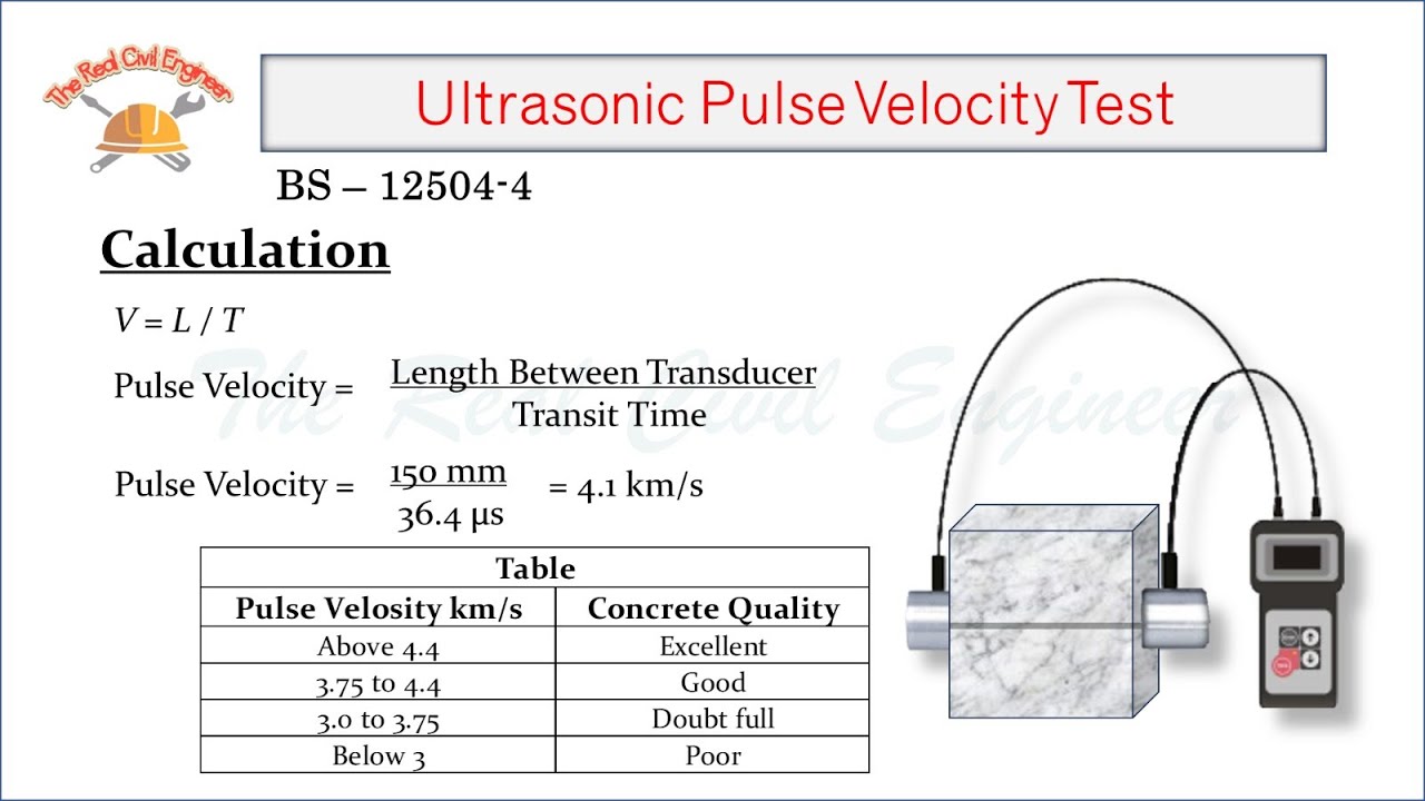 Ultrasonic Pulse Velocity Test of Concrete