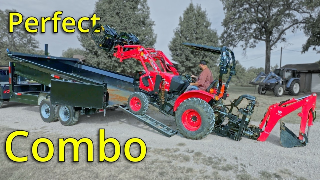 Will It Fit? Squeezing a Tractor + Backhoe into Our Dump Trailer!