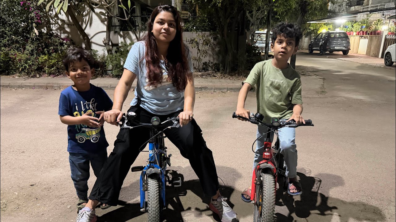 Cycling kiya wo bhi bacchon ki 🤣🤣🤣preparation for breakfast #alooparatha 