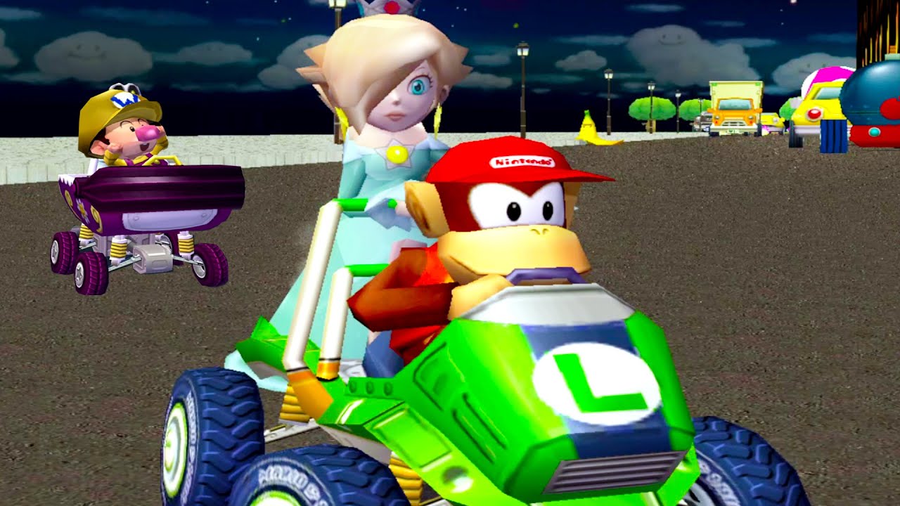 Mario Kart Double Dash Custom Tracks 3 Players 100% Walkthrough Part 1 Gameplay - 50cc Mushroom Cup