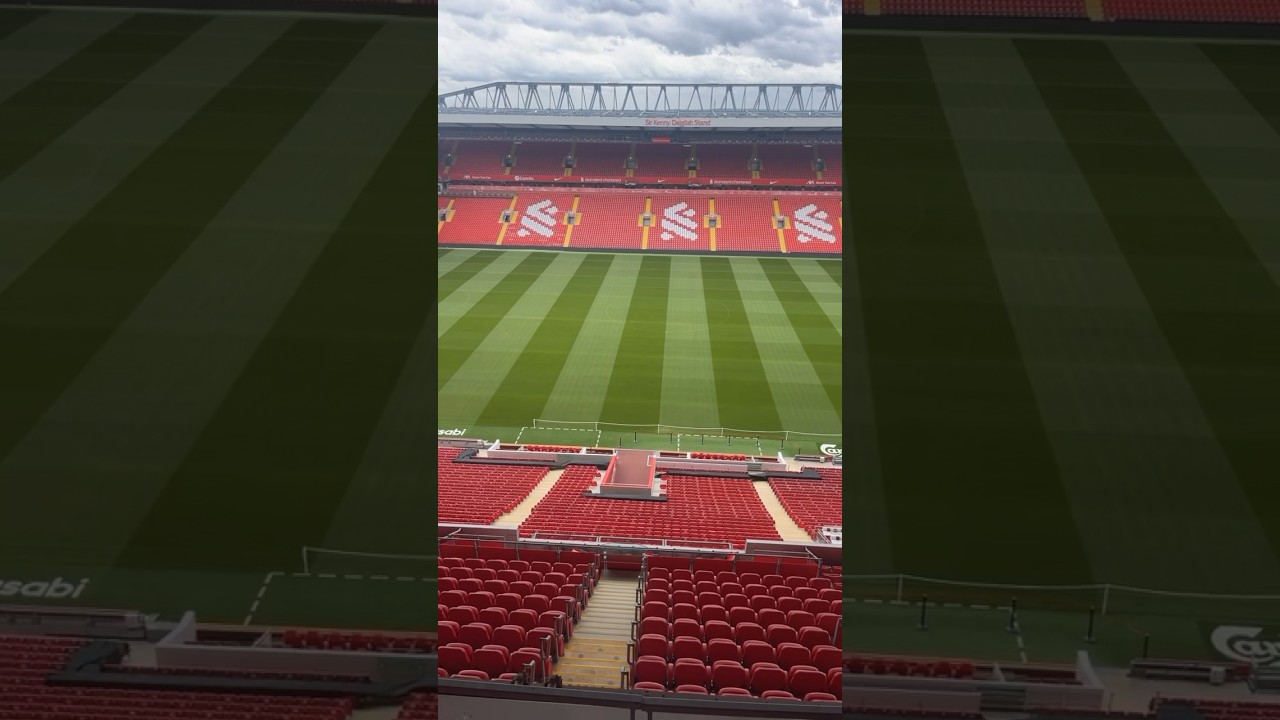 Inside empty anfield stadium in #liverpool #liverpoolfc #travel #solotravel #stadium
