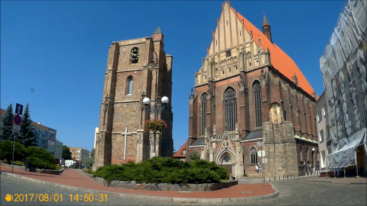 Przejazd autem przez miasto Nysa od strony Otmuchowa w kier  Korfantowa