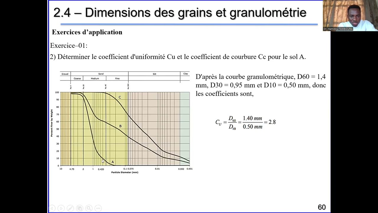 Mécanique des Sols1. Granulométrie, Application pratique.