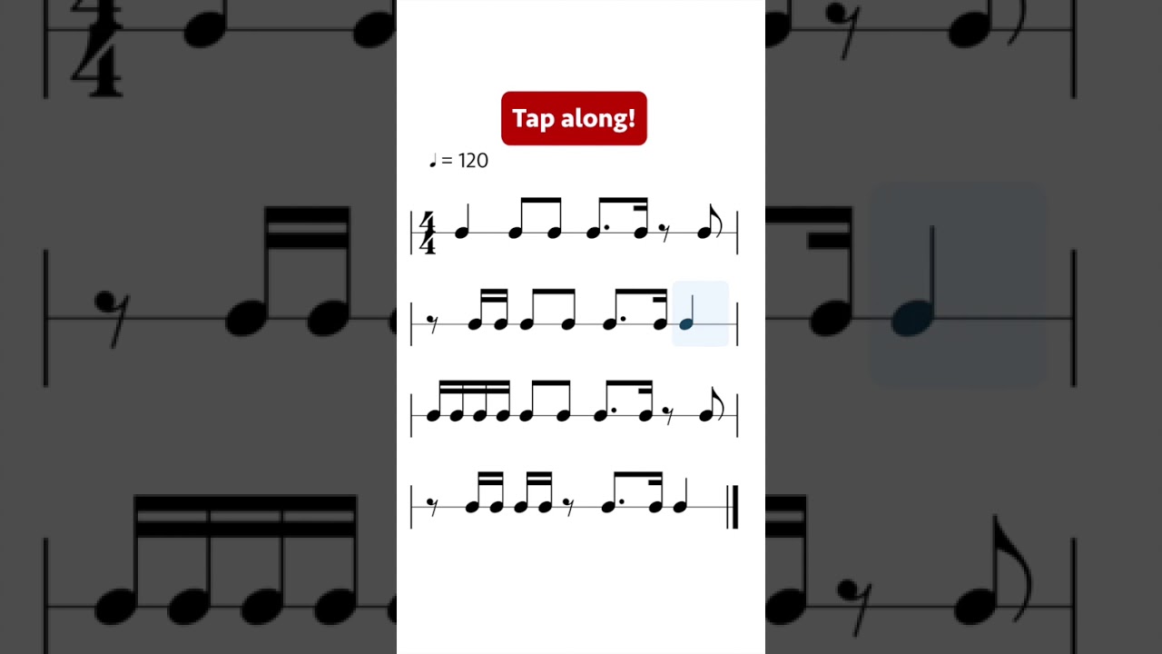Quick rhythm tap-along! #sightreading #musiclessons #rhythm