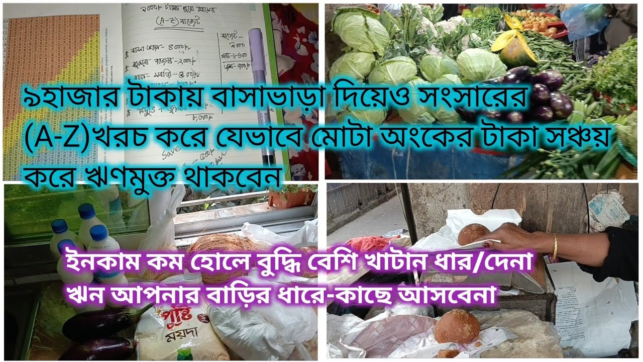 টানাটানির সংসারে ৯ হাজার টাকায় বাসাভাড়া দিয়েও সারামাস সংসার চালিয়ে সঞ্চয় হবে মোটাটাকা✅#grocerybudget