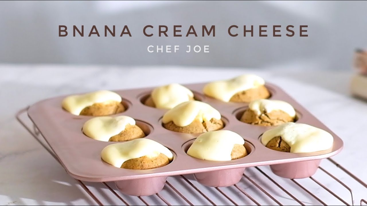 เค้กกล้วยหอมครีมชีส อร่อยมาก Banan Cream Cheese Muffins ทำขนมกับเชฟโจ Ep.22