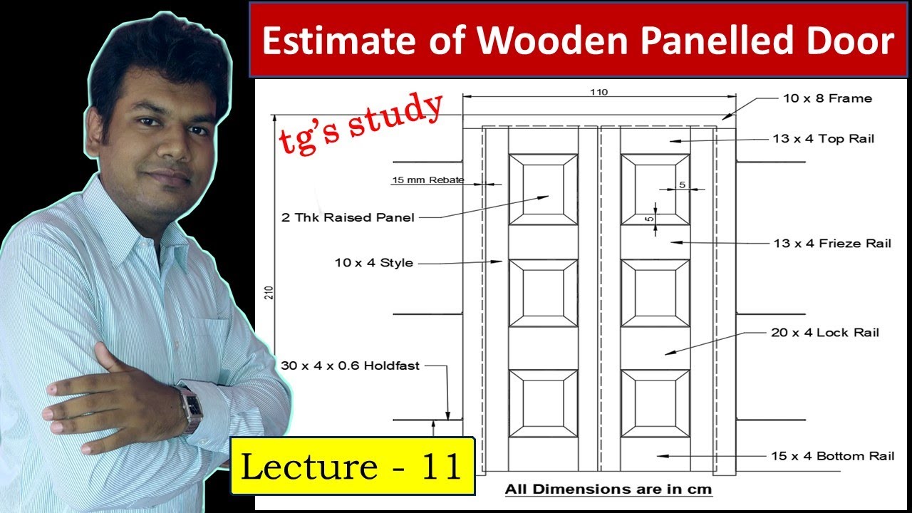 Estimate of Wooden Panelled Door ǀǀ Estimating and Costing [Lecture - 11] ǀǀ tg's study