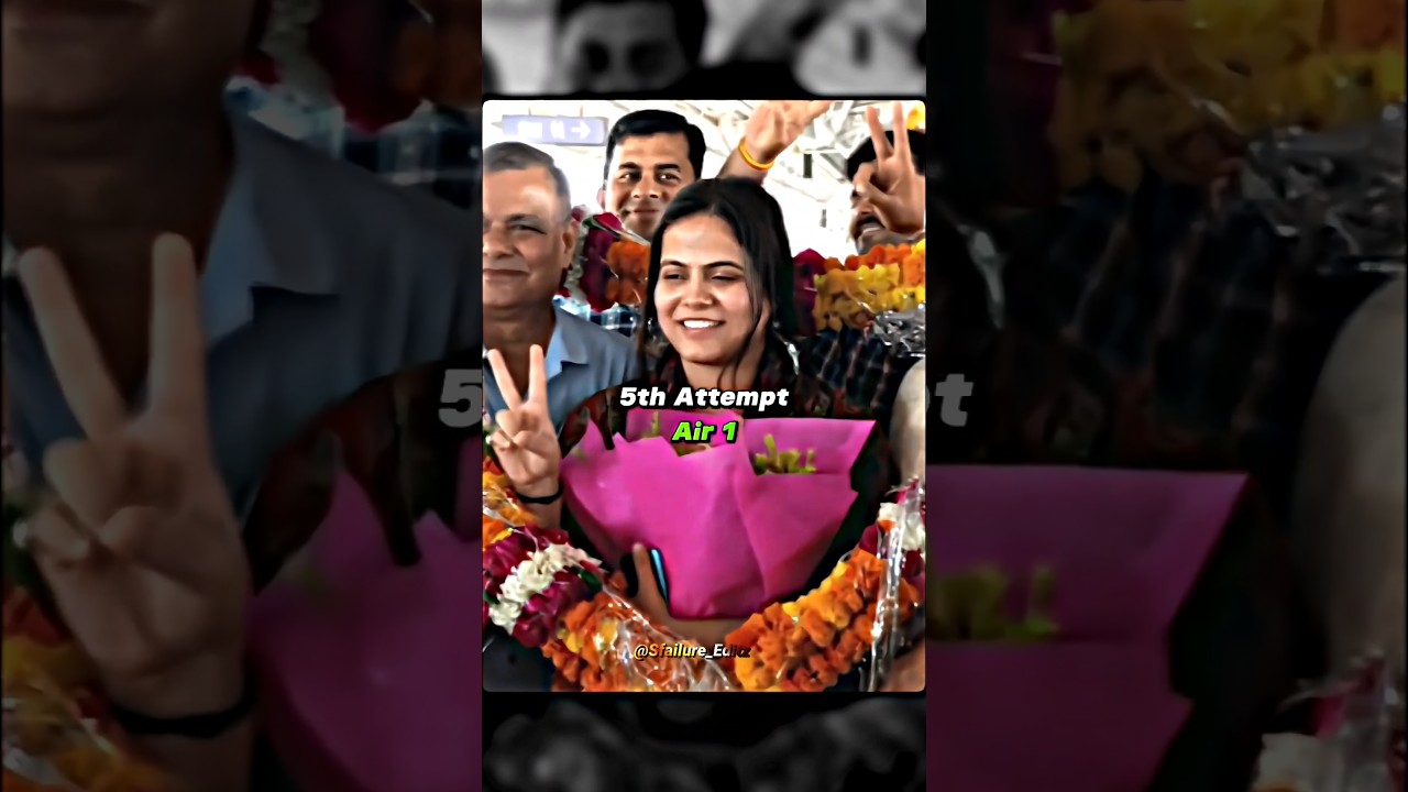 She Secured Air 1 in Her 5th Attempt 🤯 | Upsc topper #iitstatus #motivation #upsc #upscmotivation