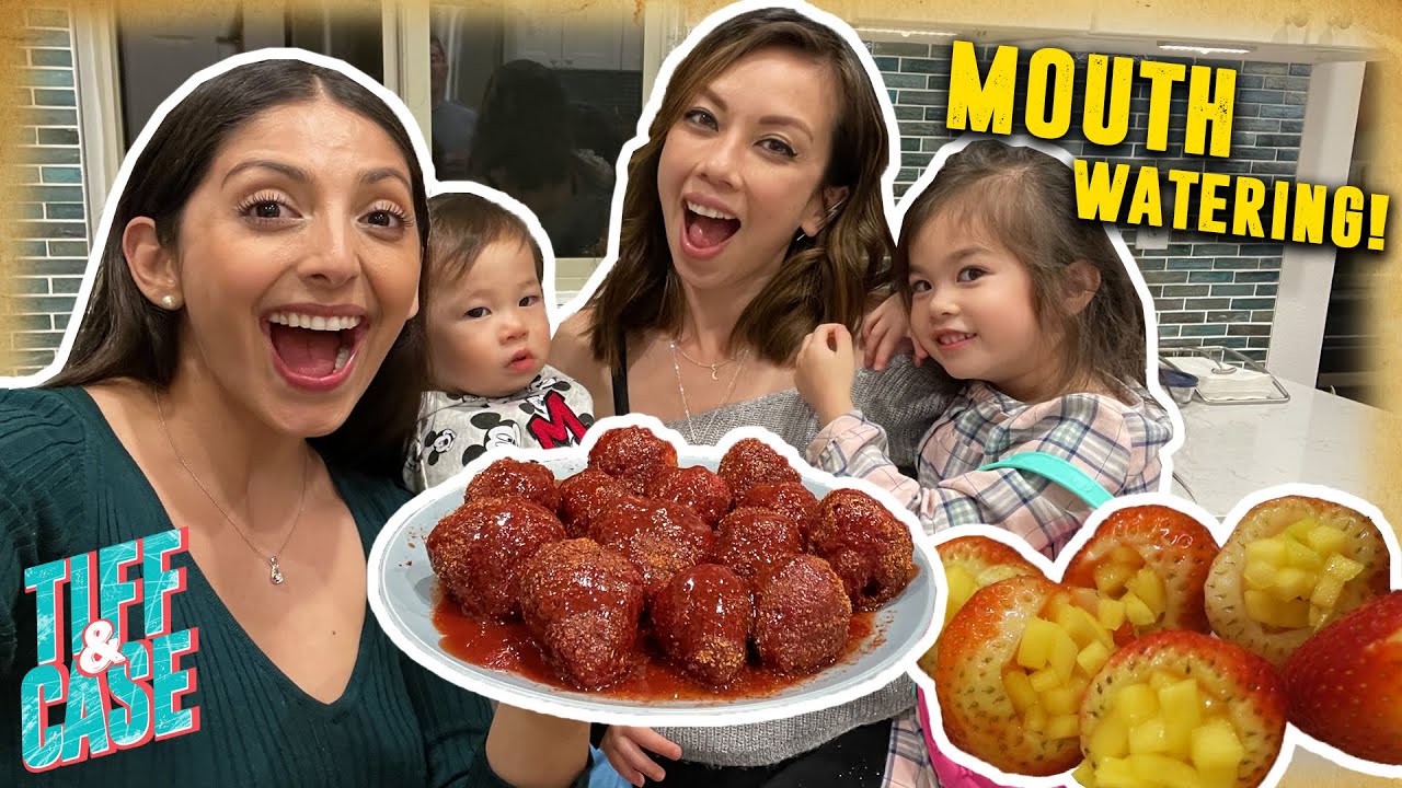 We Made a Mexican Snack: Strawberries Stuffed with Mango Covered with Tajin! Ft. Ant & Christina