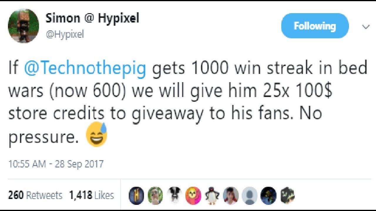 Hypixel's $2500 Bedwars Challenge (700 winstreak)