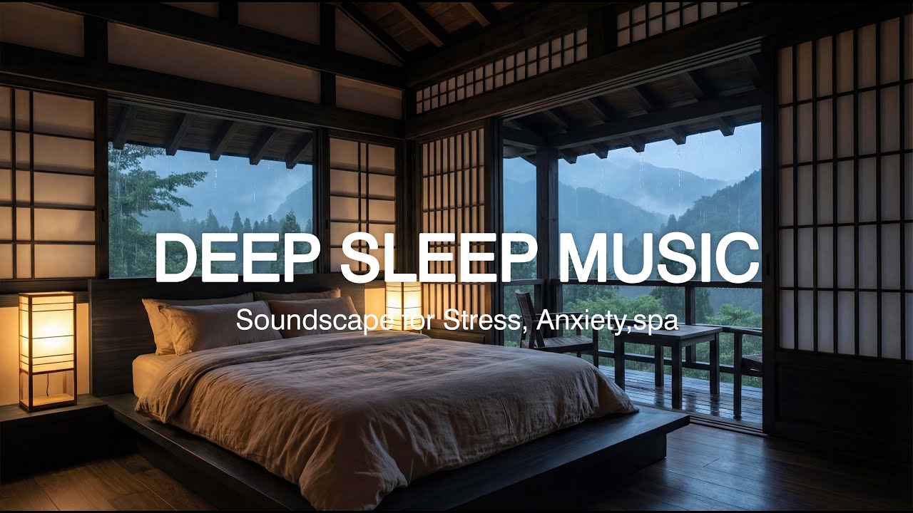 (No Ads) Deep Sleep Music | Healing Rain and Piano Music for Sleep, Meditation, and Calm Nights