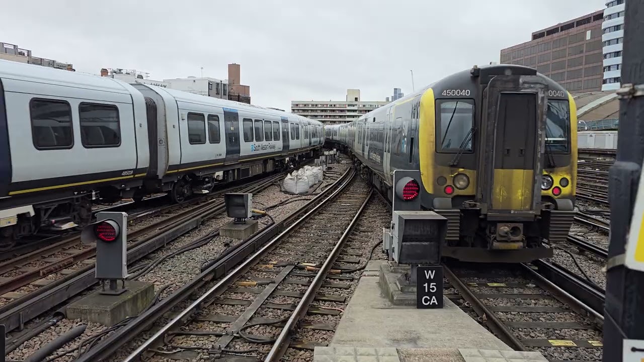 SWR Class 450 No. 450122, 450094, 450040 & Class No. 701018 Leaving  London Waterloo Station