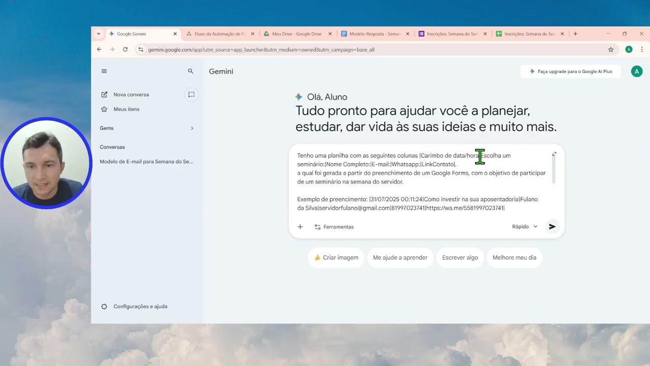 Criando uma automação com o Gemini