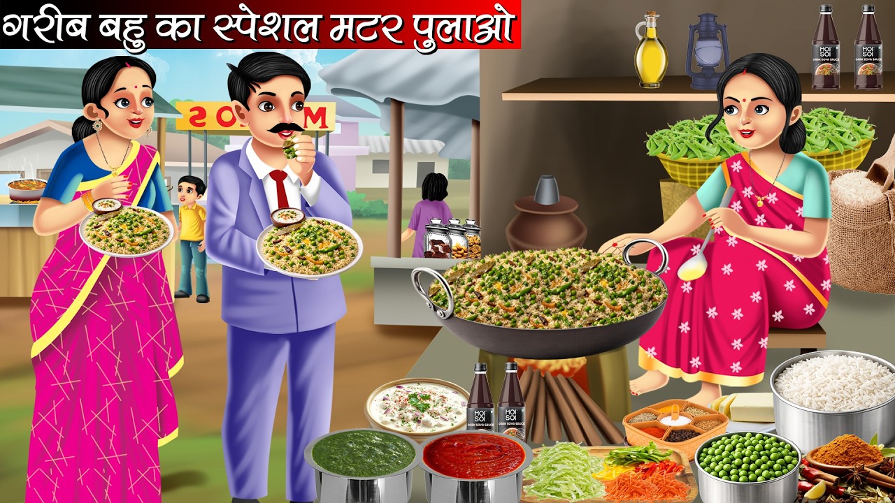 गरीब बहु का स्पेशल मटर पुलाओ ठेला | Garib Bahu Ka Special Matar Pulao Thela | Hindi Kahani | Moral