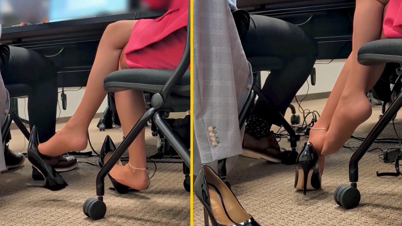 Raising Corporate Spirit - EXCERPTS (Public Shoeplay, Dangling, Nylon Feet, Shoes Off)