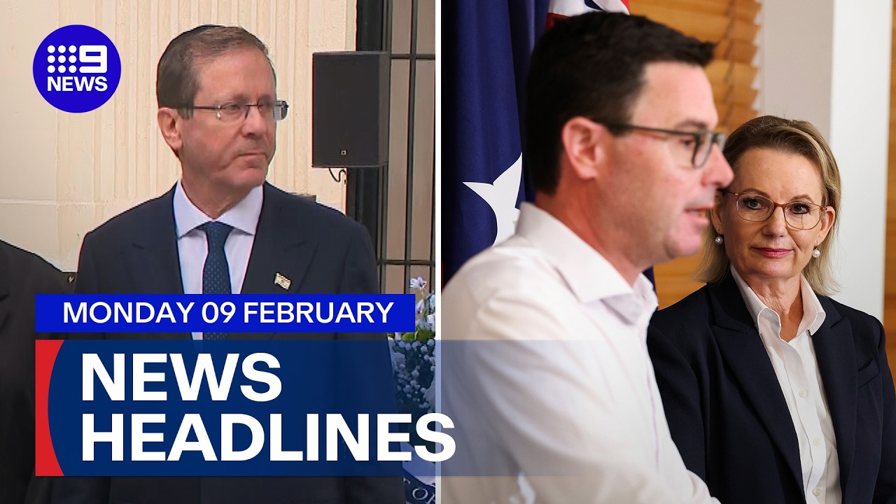 Israeli President lands in Sydney; Support for Coalition plummets | 9 News Australia