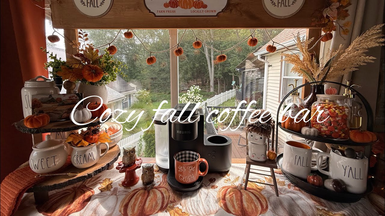 Fall🍁🍂cozy coffee bar decorate with me 2025