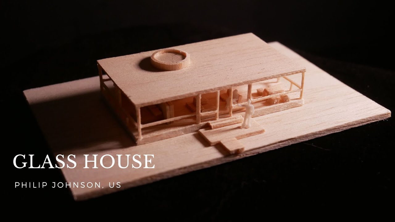 The Glass House in 1:300 // Pocket Architecture | The Glass House, US | Philip Johnson
