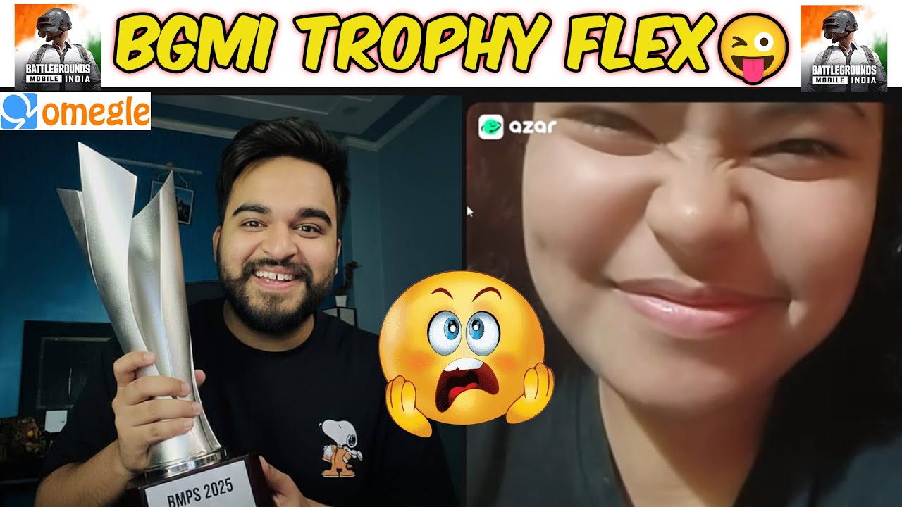 I FLEXED MY TROPHY IN FRONT OF CUTE🥰GIRL ON OMEGLE | GIRL GOT SHOCKED😱 | Funny Talks on Omegle