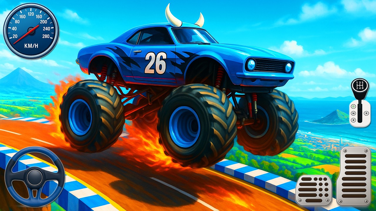 Monster Truck Stunts Mega Ramp – Extreme Off-Road Jumps & Sky Racing  Android Gameplay