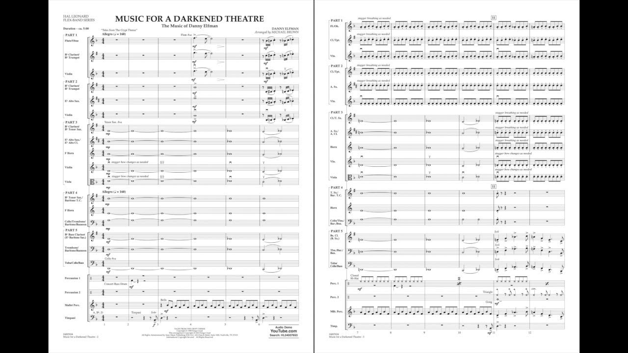 Music for a Darkened Theatre (The Music of Danny Elfman) arr. Michael Brown