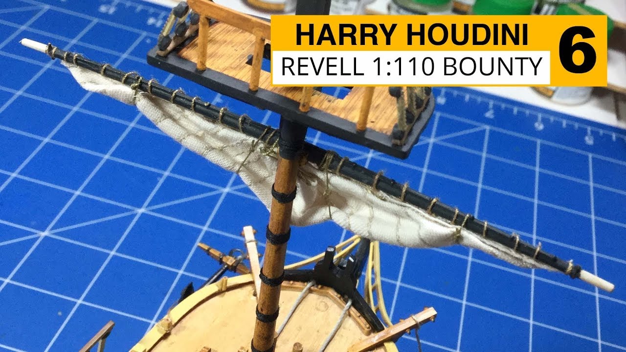 Revell 1:110 HMAV Bounty, часть 6. Крепление мачт и уборка парусов