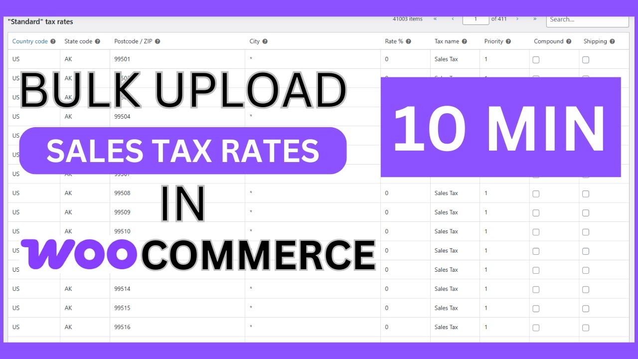 Quickly Import Sales Tax Rates Into WooCommerce - Step By Step Tutorial