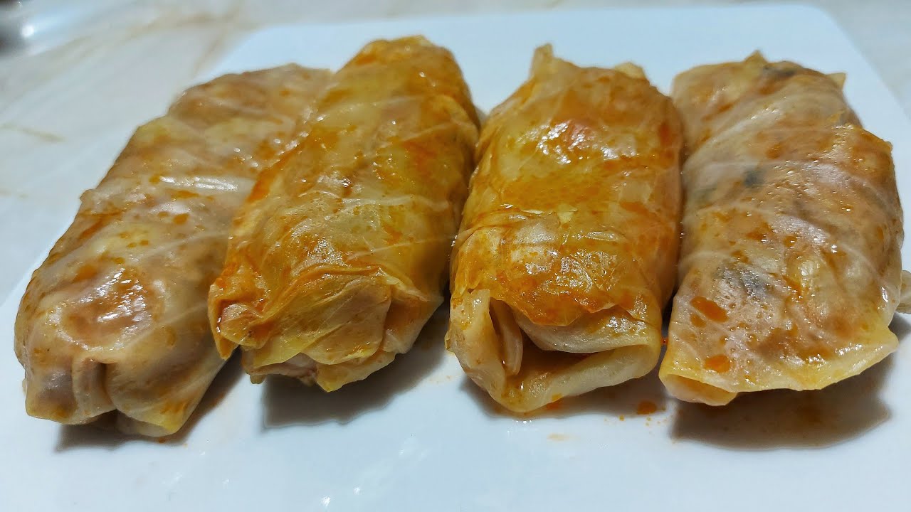 Rollitos de Repollo con Carne y Arroz | Rollitos de col | Niños envueltos | Tolma