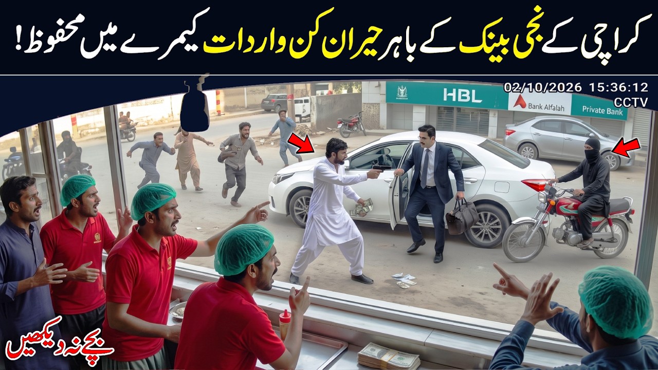 Unbelievable CCTV 😱 Bank Kay Samne 😲 Gulshan e Iqbal Karachi