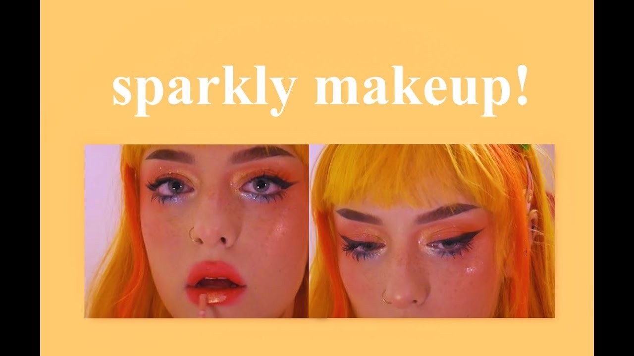PEACHY GLITTERY MAKEUP! (using limecrime)